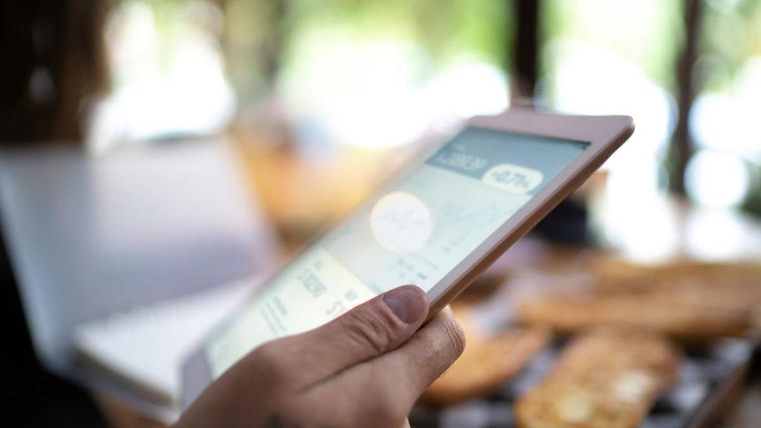 Smartphone zeit ein Aktienportfolio 